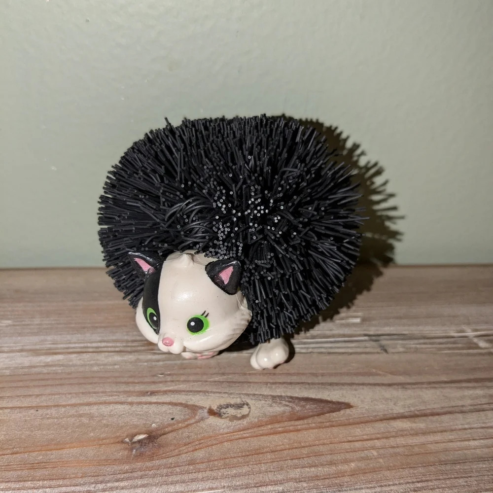 90s Vintage Koosh Ling Ball Toy - Black and White Cat